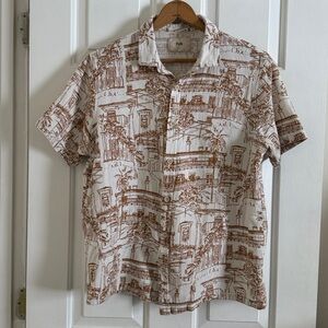 EUC Folk Men's Plate SS Button Down Shirt, Large, Tan